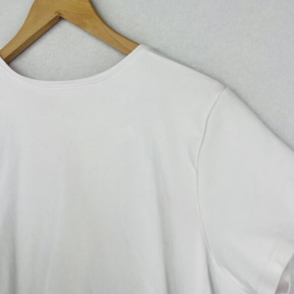 EILEEN FISHER Top XL Organic Cotton Interlock Jersey Crewneck Short Sleeve White - Picture 7 of 13